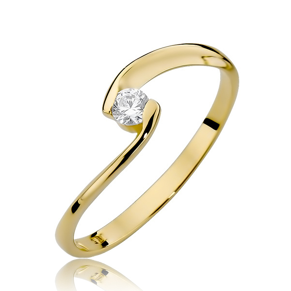NUBIS® Zlatý zásnubní prsten s diamantem - W-366-0.09G