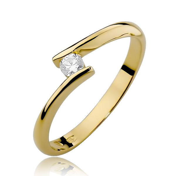 NUBIS® Zlatý zásnubní prsten s diamantem - W-371G