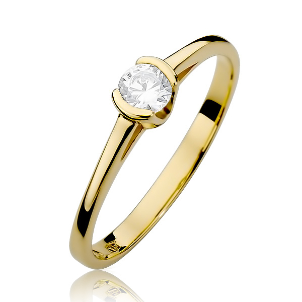 NUBIS® Zlatý zásnubní prsten s diamantem - W-375G