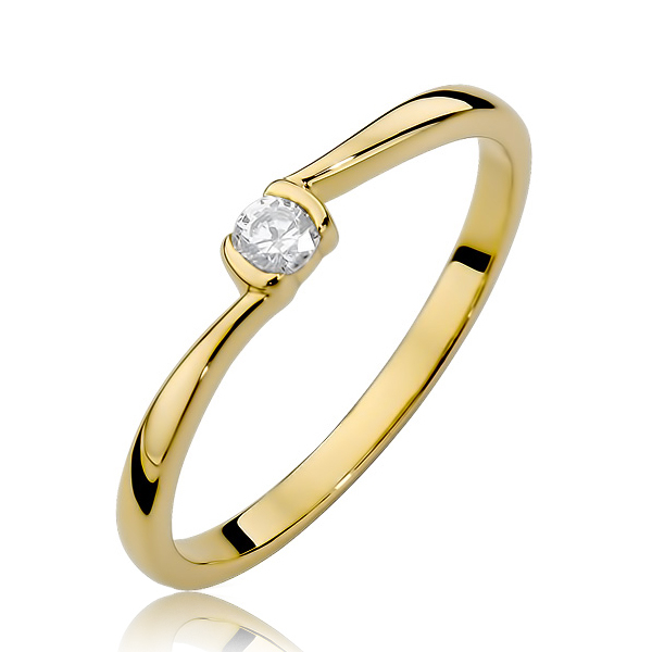 NUBIS® Zlatý zásnubní prsten s diamantem - W-380G