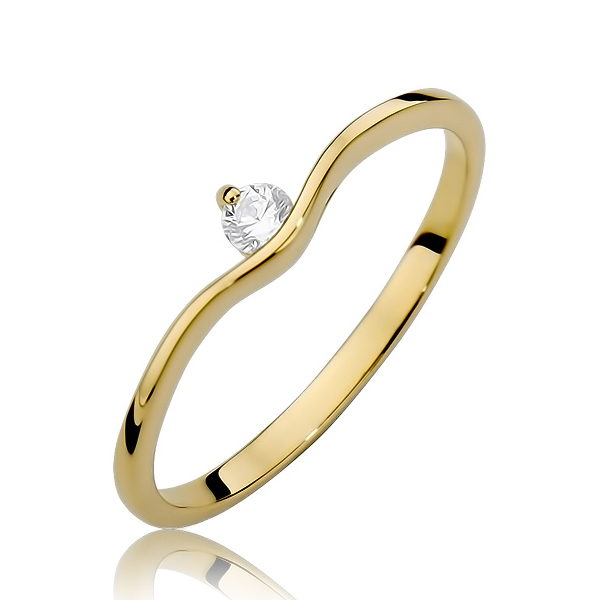 NUBIS® Zlatý zásnubní prsten s diamantem - W-385G