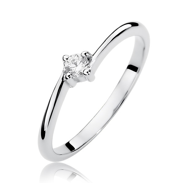 NUBIS® Zlatý zásnubní prsten s diamantem - W-395W