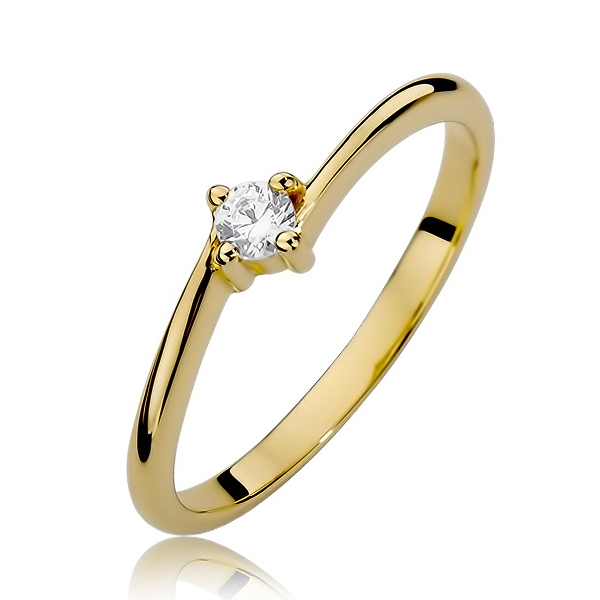 NUBIS® Zlatý zásnubní prsten s diamantem - W-395G