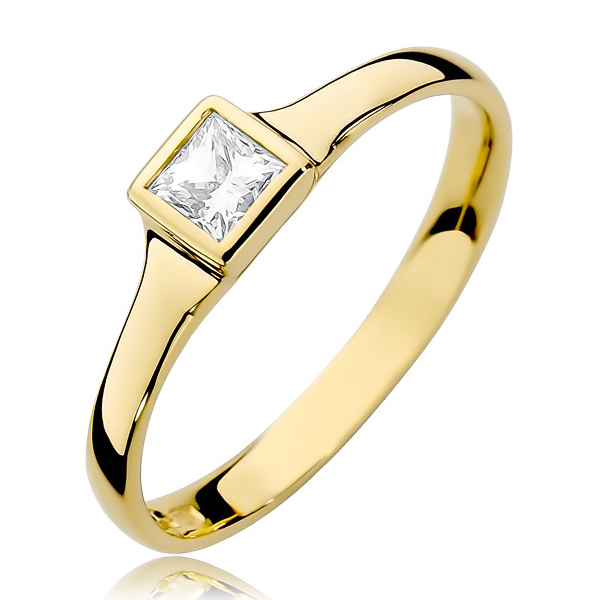 NUBIS® Zlatý zásnubní prsten s diamantem - W-391G