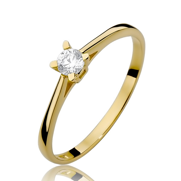 NUBIS® Zlatý zásnubní prsten s diamantem - W-392G