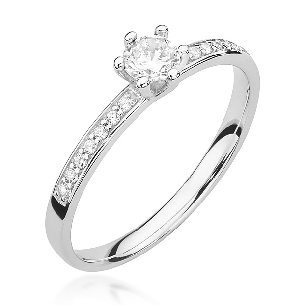 NUBIS® Zlatý prsten s diamanty - velikost 52 - W-459B-W-52