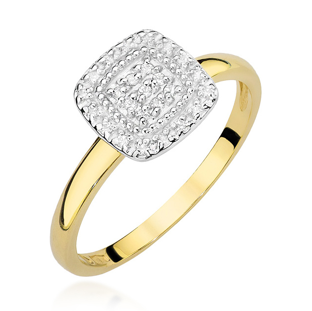 NUBIS® Zlatý prsten s diamanty - velikost 52 - W-448GW-52