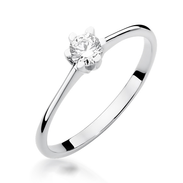 NUBIS® Zlatý zásnubní prsten s diamantem - W-387W