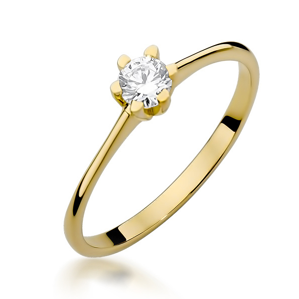 NUBIS® Zlatý zásnubní prsten s diamantem - W-387G