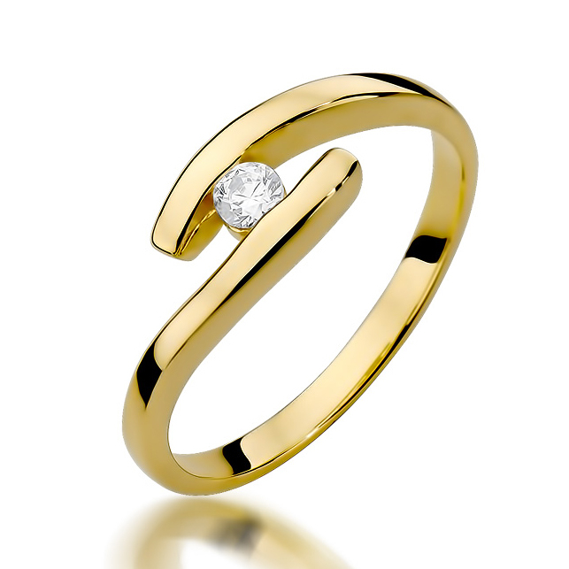 NUBIS® Zlatý zásnubní prsten s diamantem - W-373G