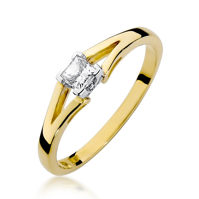 NUBIS® Zlatý zásnubní prsten s diamantem - W-350G