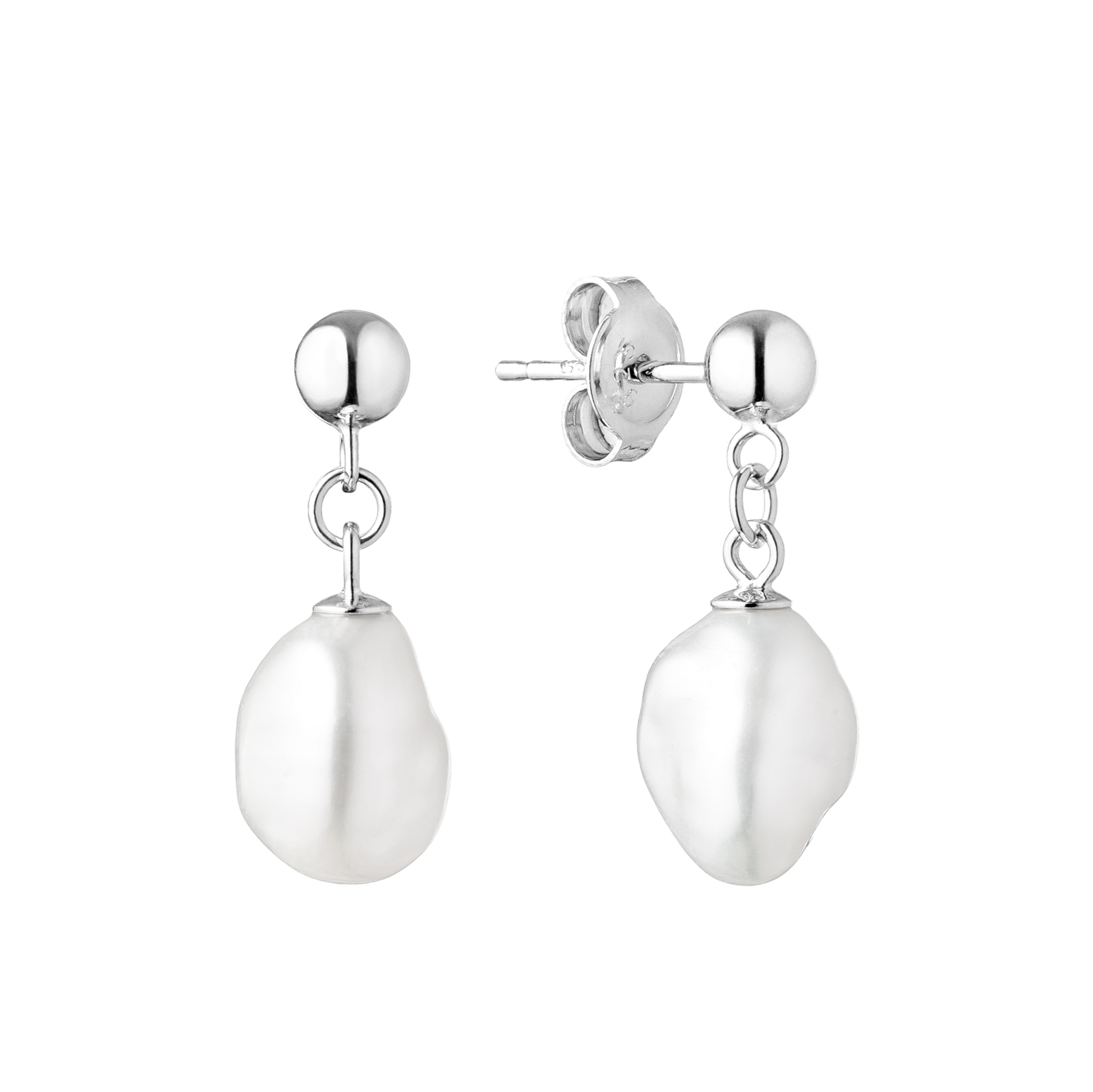 Perlové náušnice - nepravidelné prírodné perly
