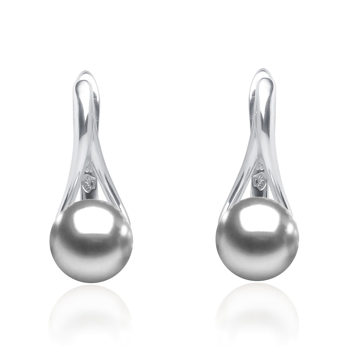 Perlové náušnice - šedé prírodné perly