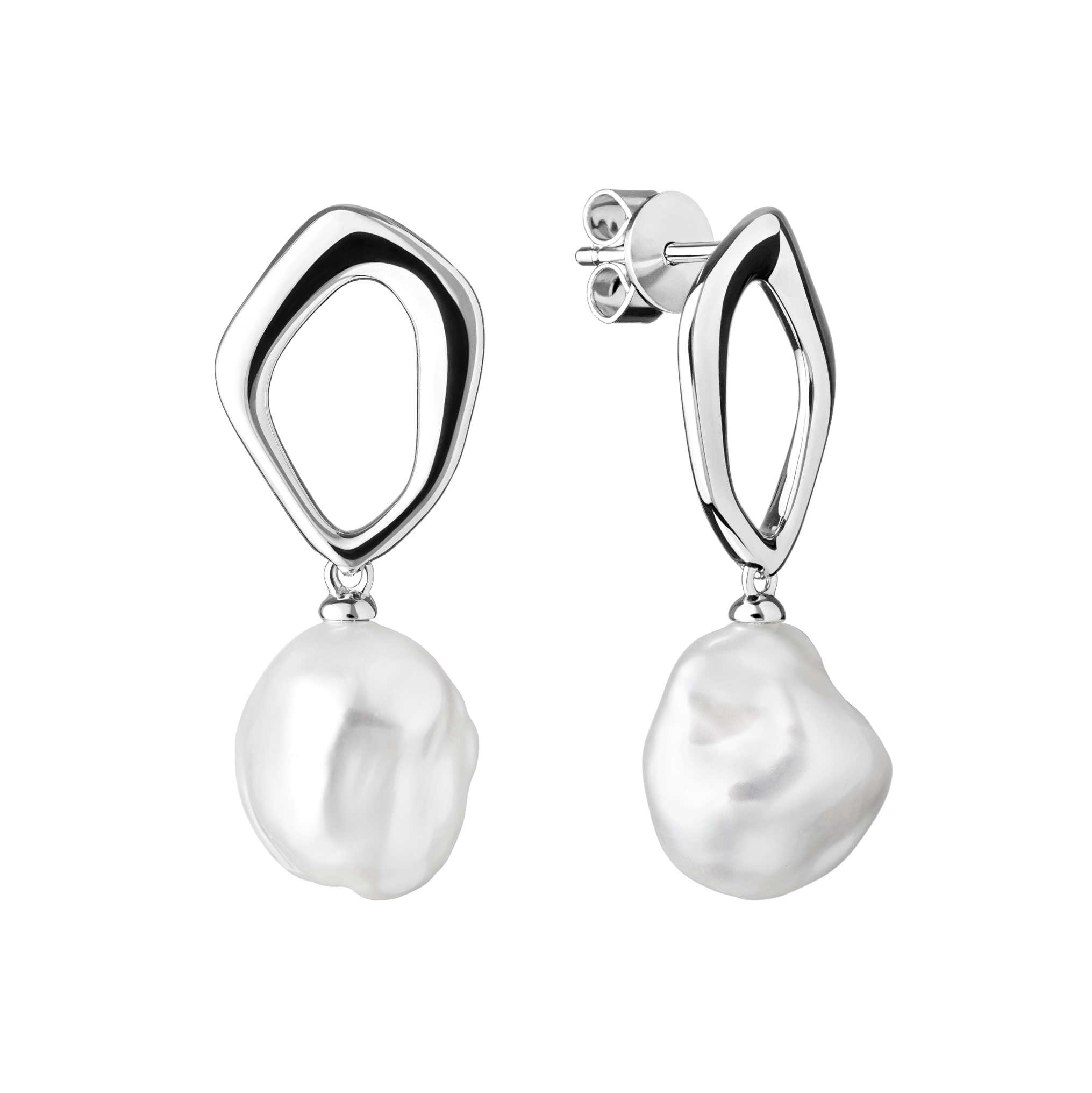Perlové náušnice - nepravidelné prírodné perly