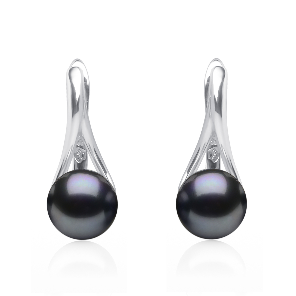 Perlové náušnice - čierne prírodné perly