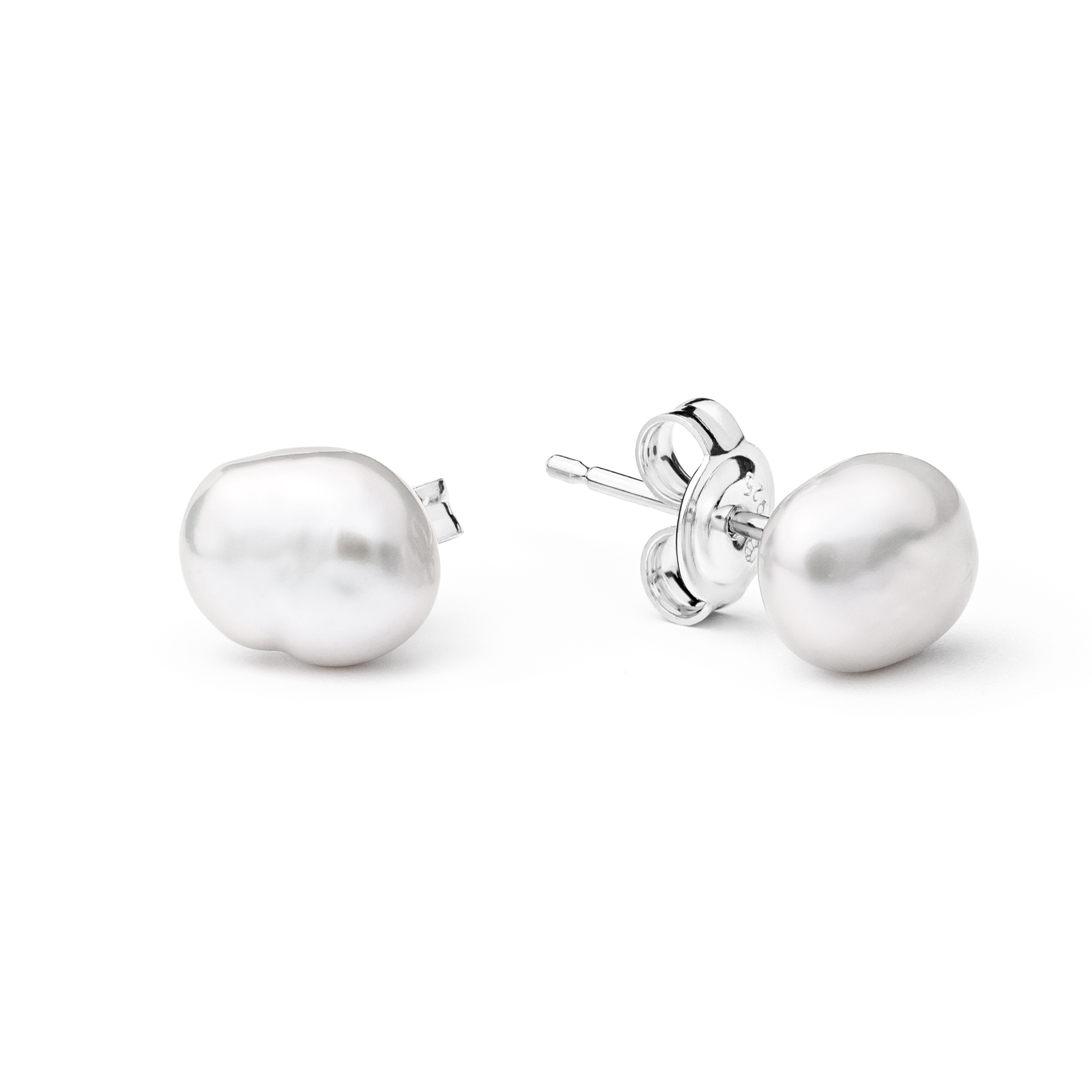 Perlové náušnice - biele prírodné perly 6-7 mm