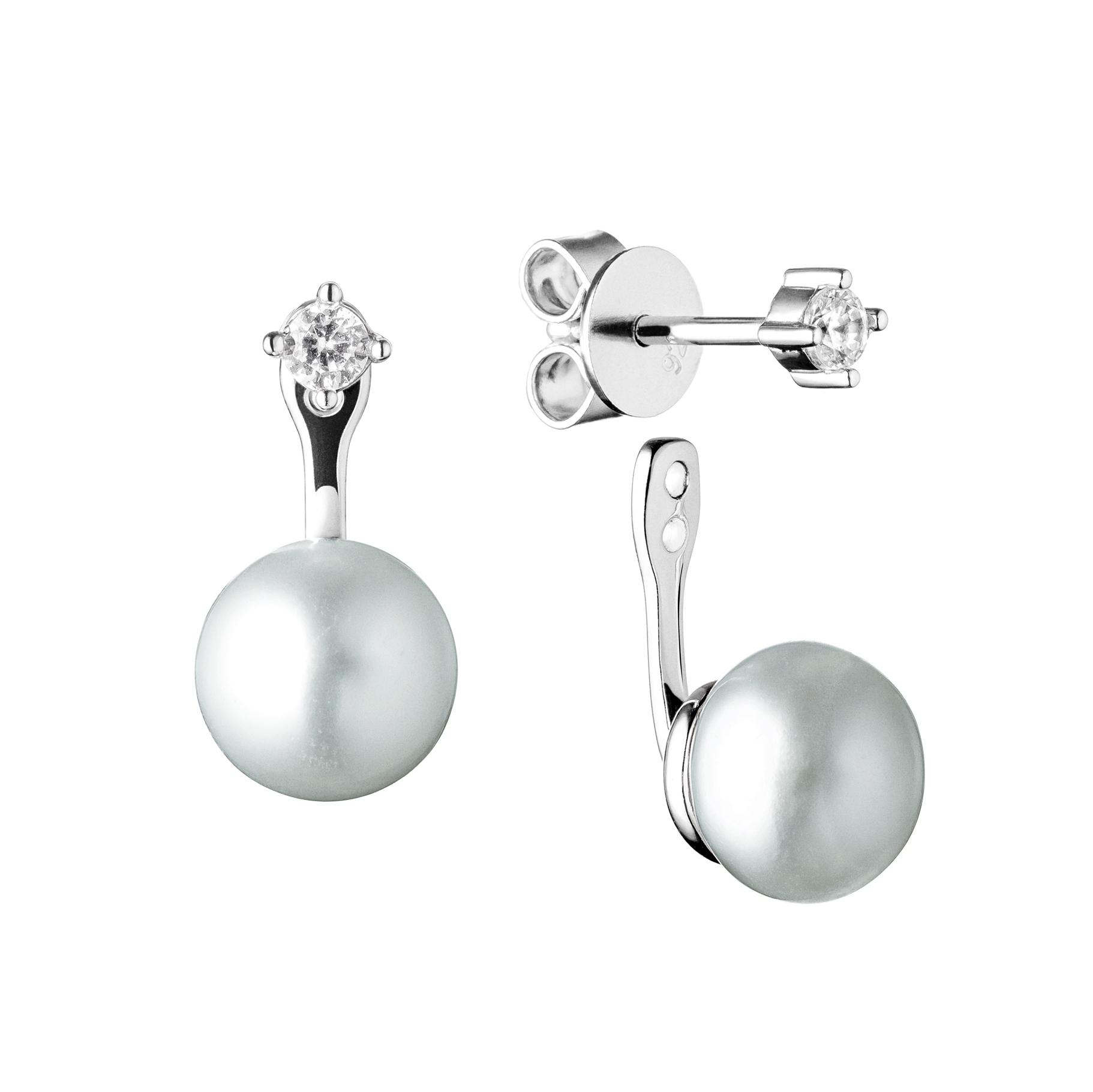 Perlové náušnice - šedé prírodné perly