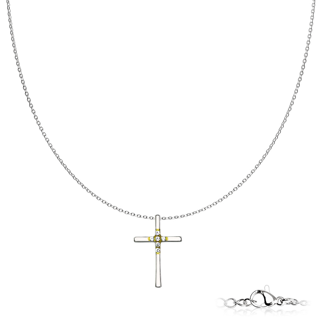Oceľový náhrdelník s krížikom