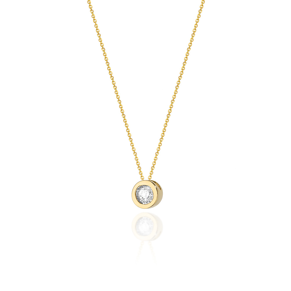 NUBIS® Diamantový náhrdelník, žluté zlato a briliant - C-016-YG