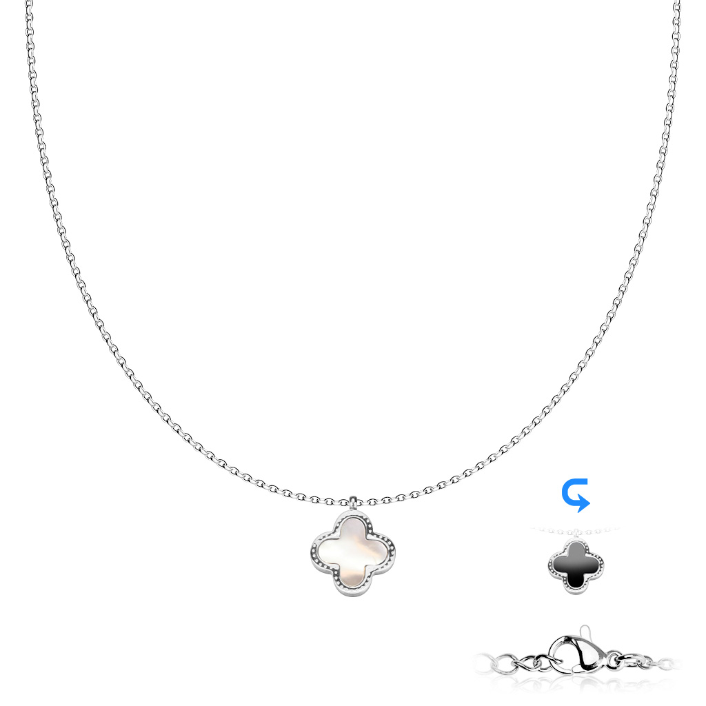 Šperky4U Ocelový náhrdelník s oboustranným přívěškem - OPD0241-ST