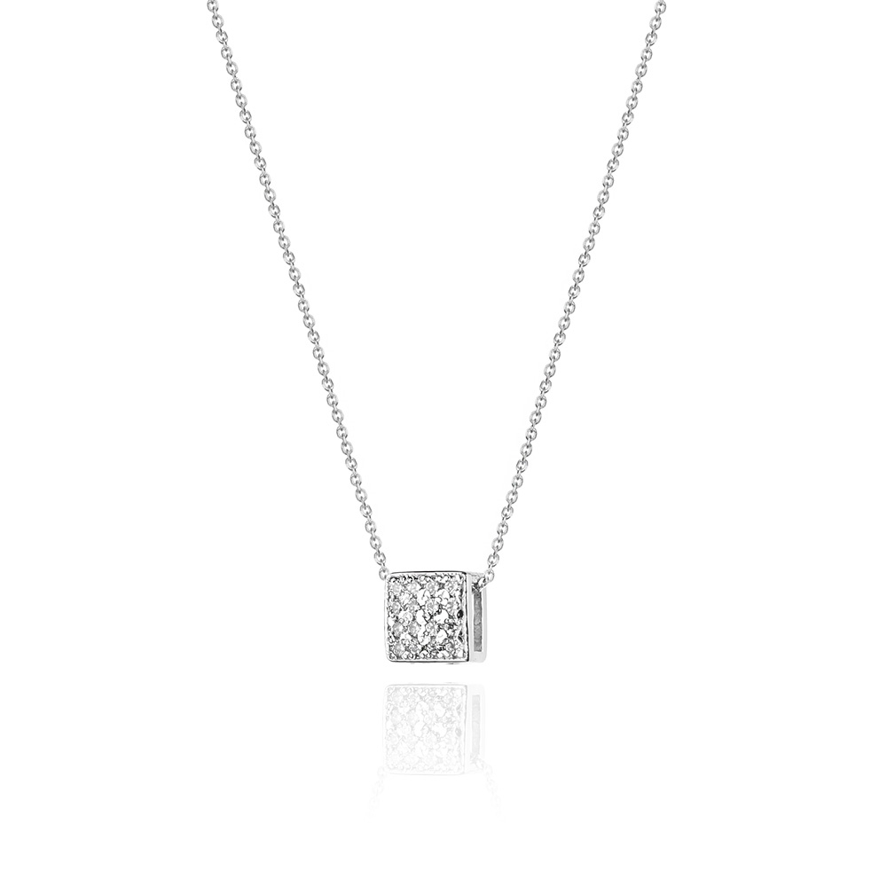NUBIS® Diamantový náhrdelník, bílé zlato a brilianty - C-013-WG