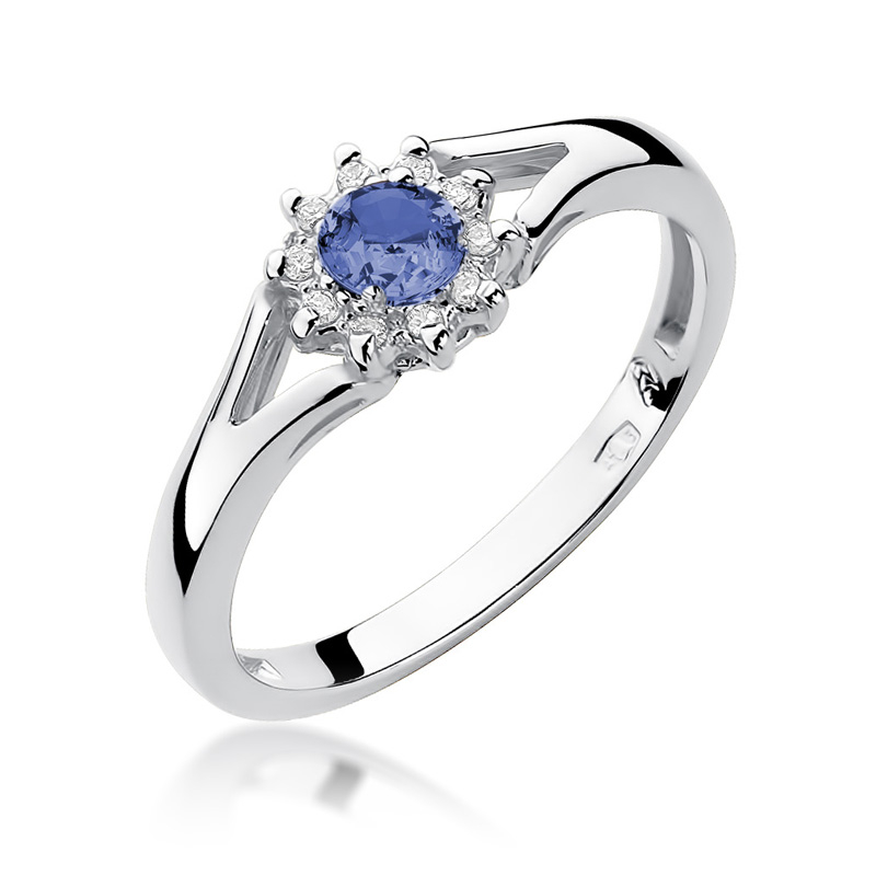 NUBIS® Zlatý prsten s diamanty a tanzanitem - W-185WTA