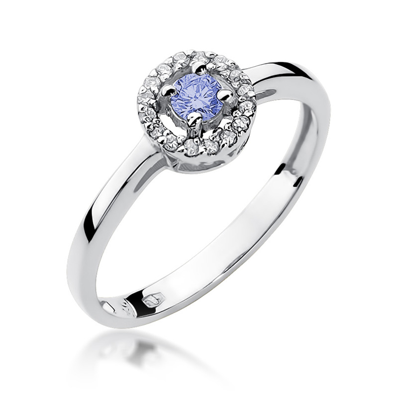 NUBIS® Zlatý prsten s diamanty a tanzanitem - W-238WTA