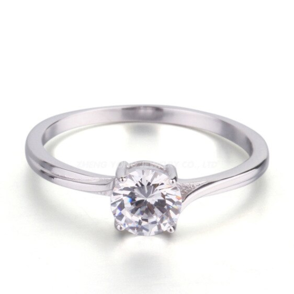NUBIS® Stříbrný prsten s čirým zirkonem - velikost 60 - NB-5073-60