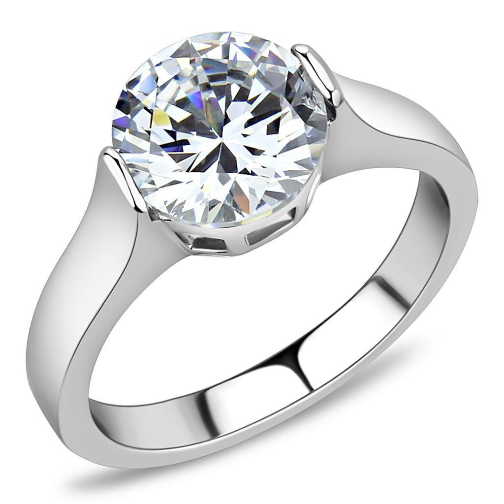 Šperky4U Ocelový prsten se zirkonem - velikost 52 - AL-0056-52