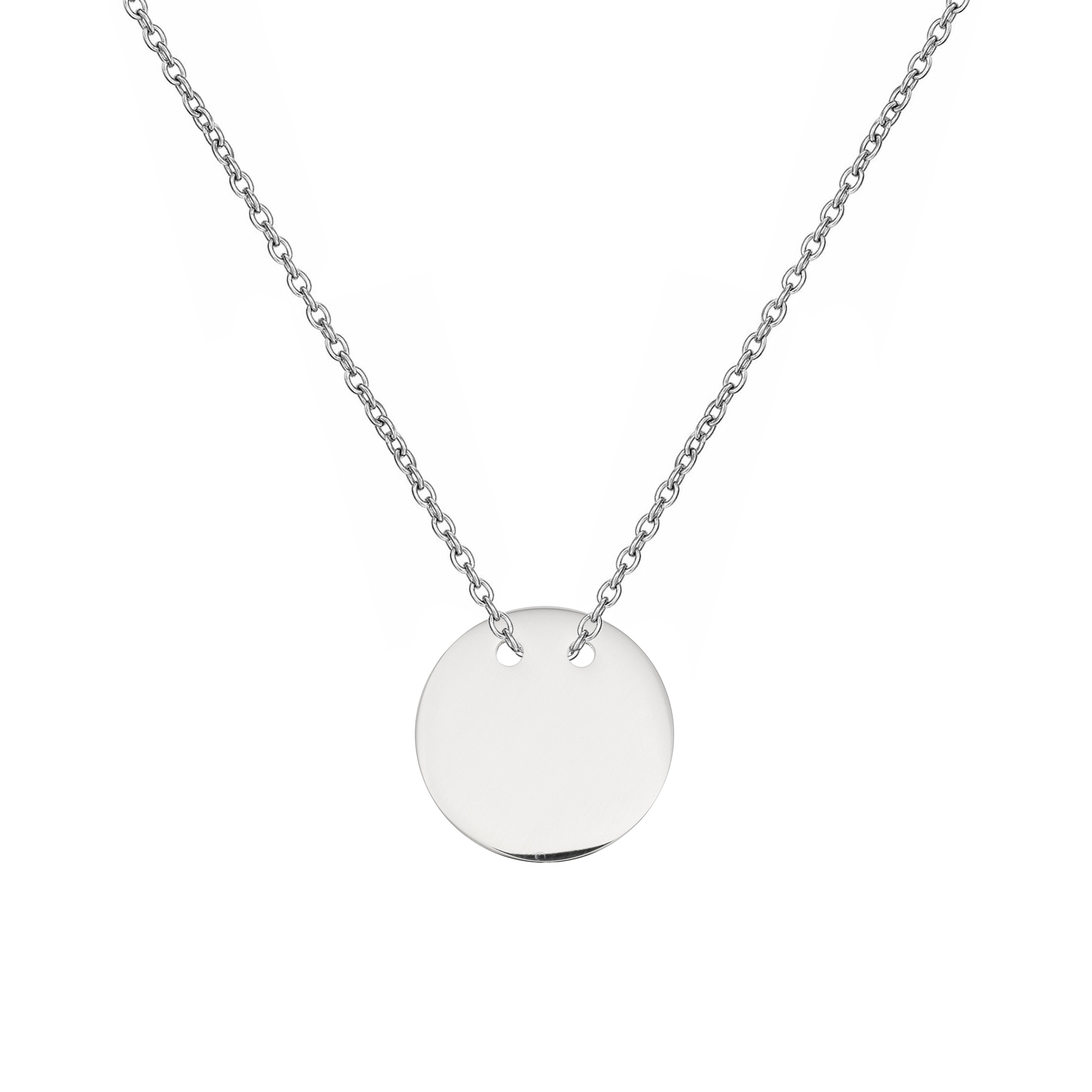 Šperky4U Ocelový náhrdelník s kulatou destičkou - OPD0247-ST