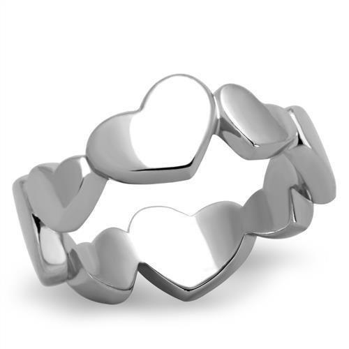 Šperky4U Ocelový prsten se srdíčky - velikost 57 - AL-0057-57