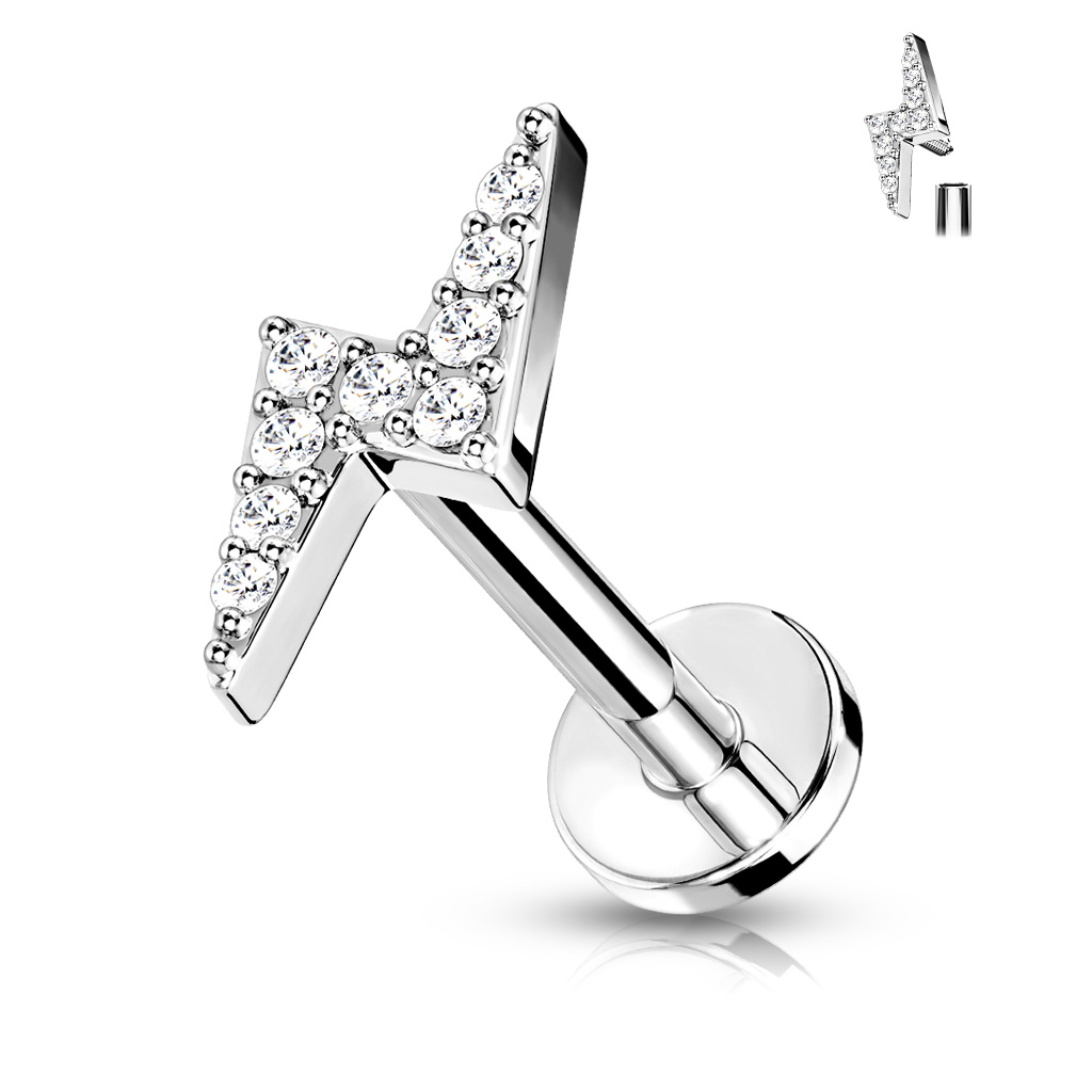 Šperky4U Labreta / cartilage piercing - blesk - LB0033ST-1206