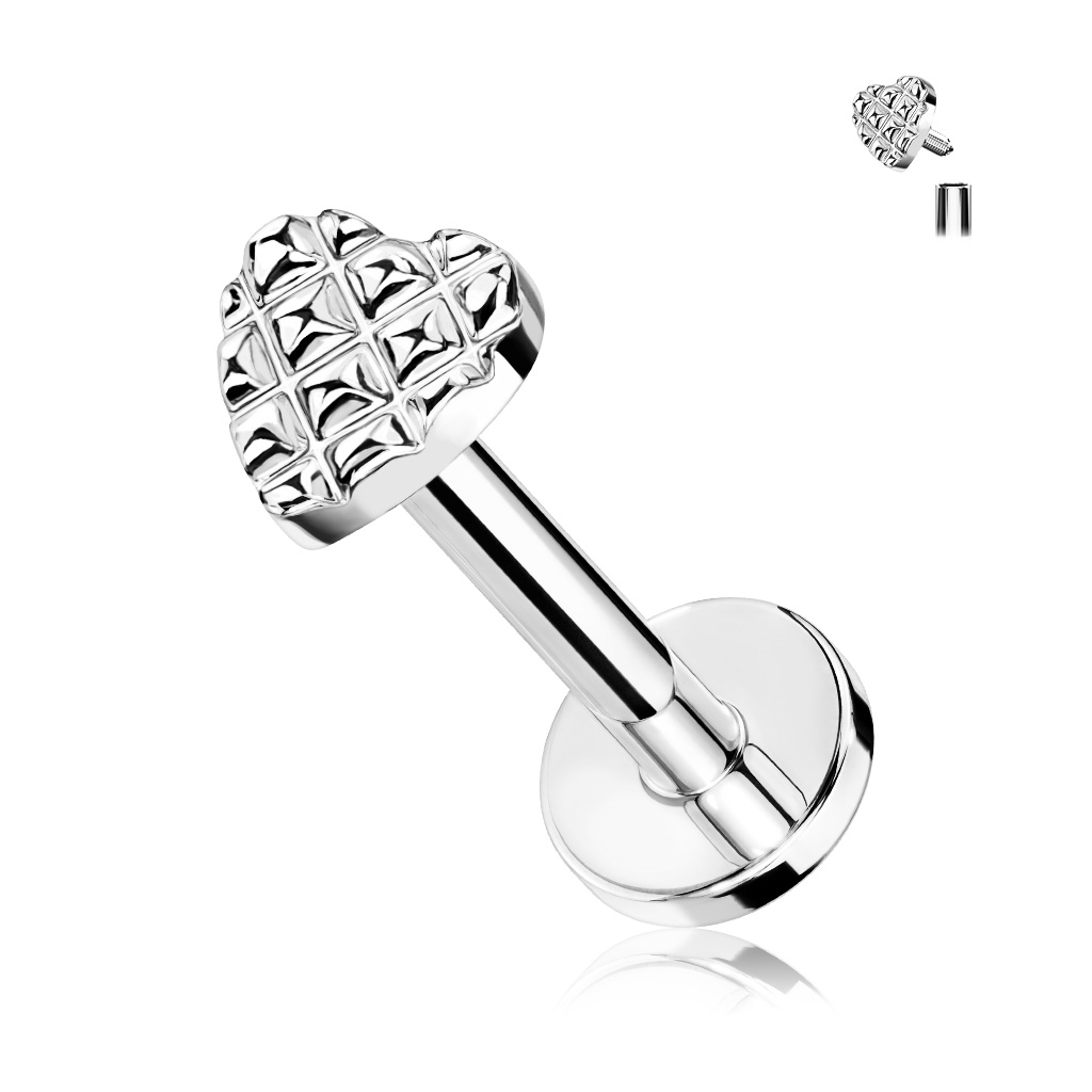 Šperky4U Labreta / cartilage piercing - srdíčko - LB0036ST-1206