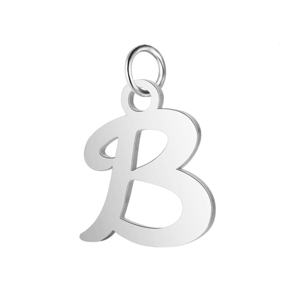 Oceľový prívesok - iniciálka B