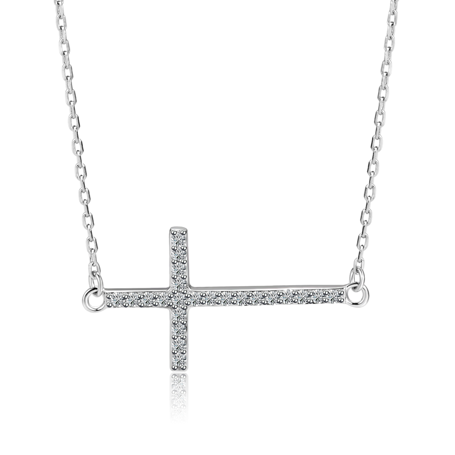 NUBIS® Stříbrný náhrdelník s křížkem - NB-2075