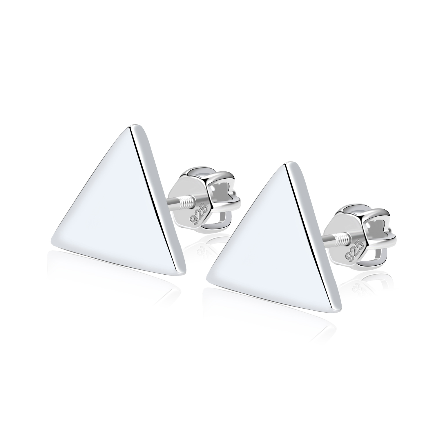 NUBIS® Stříbrné šroubovací náušnice trojúhelníky - NB-3428