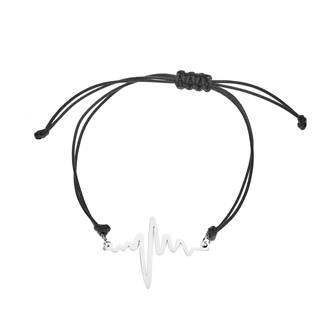 ON004K Černý textilní náramek heartbeat