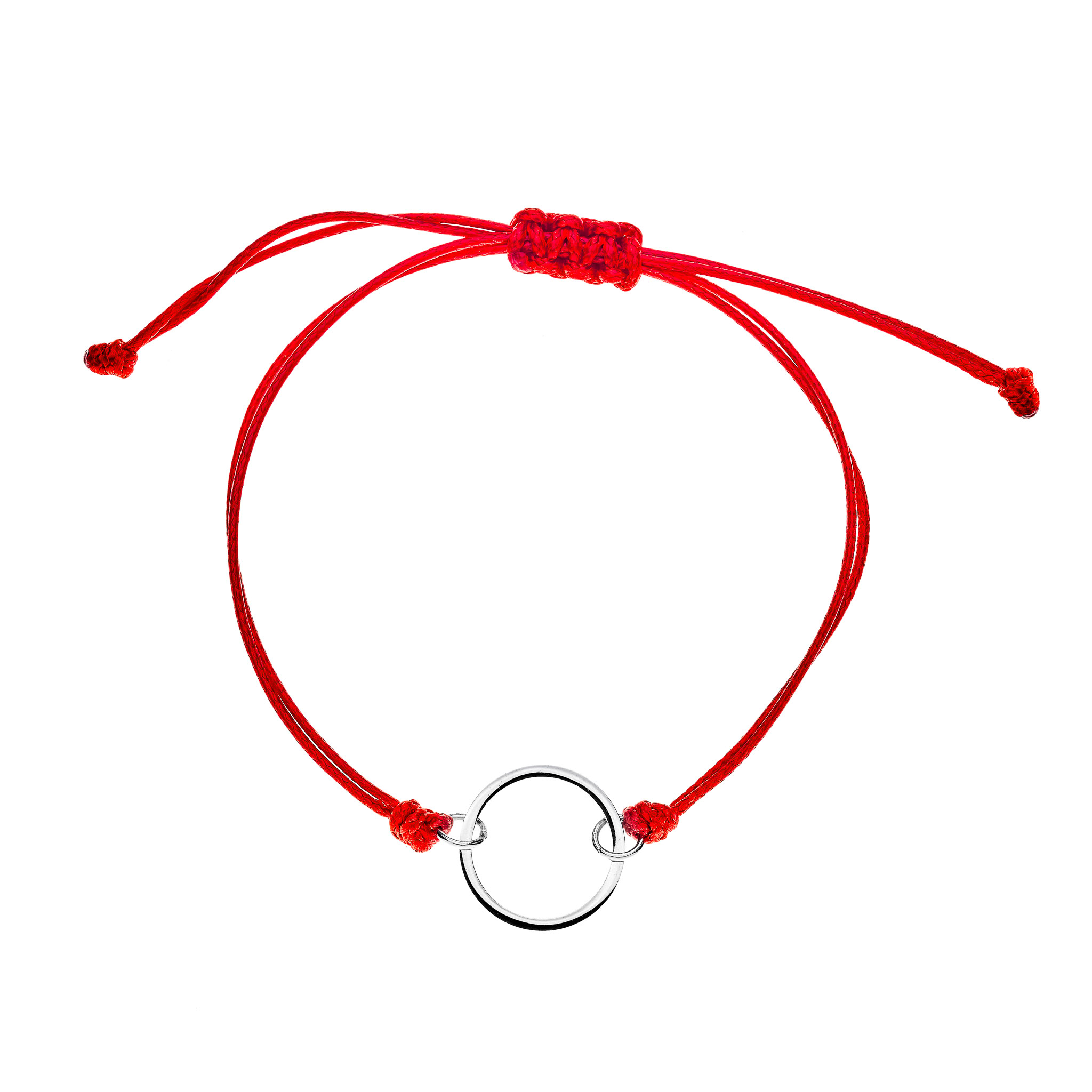 Šperky4U Červený textilní náramek s kroužkem - ON002R