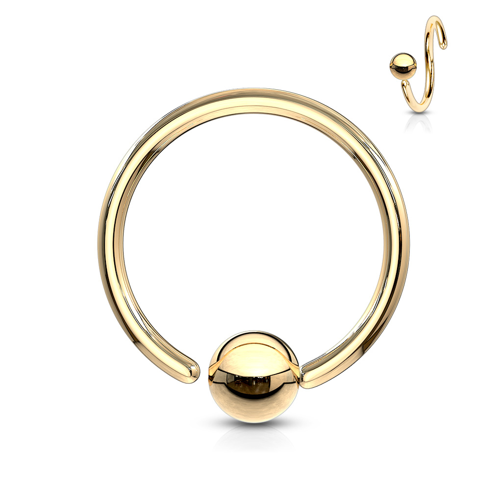 Šperky4U Piercing - kruh zlacený, kulička 2 mm - K1002GD-06082
