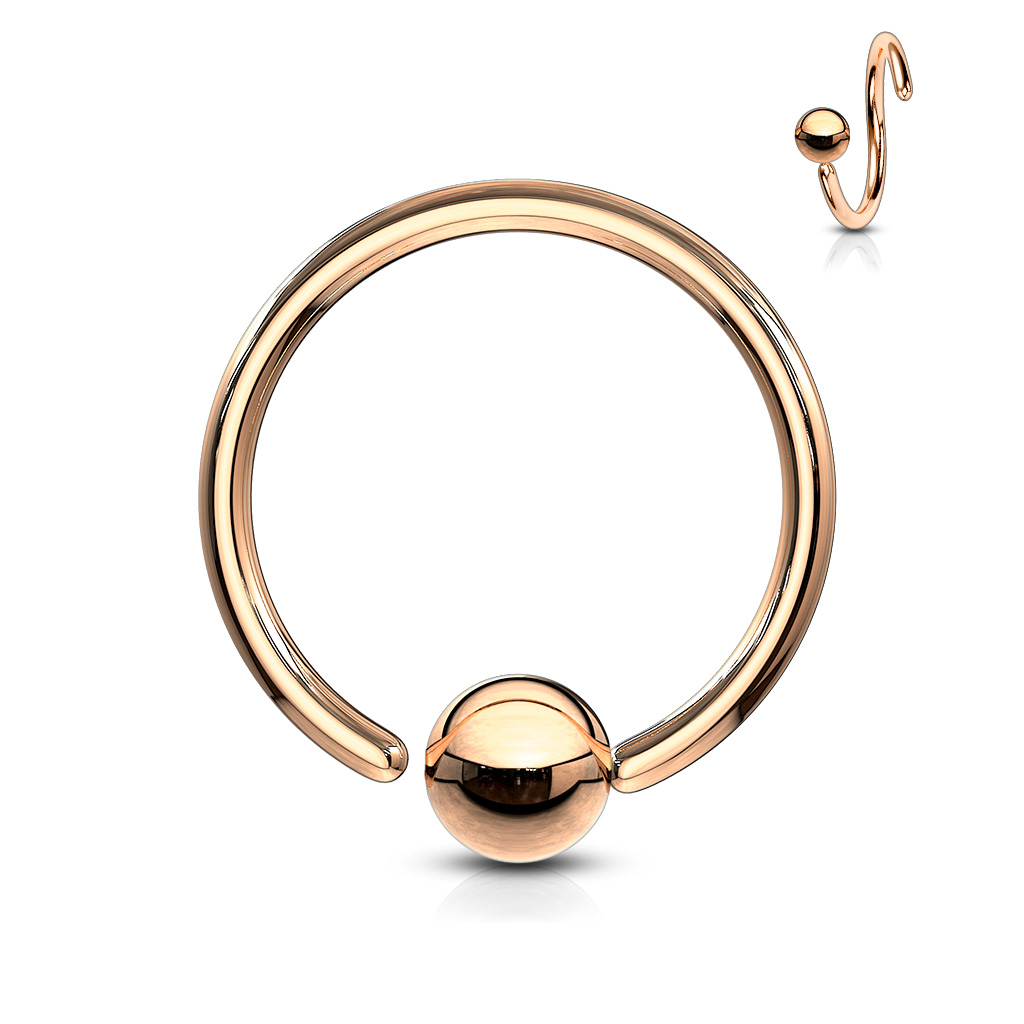Šperky4U Piercing - kruh zlacený, kulička 2 mm - K1002RD-06102