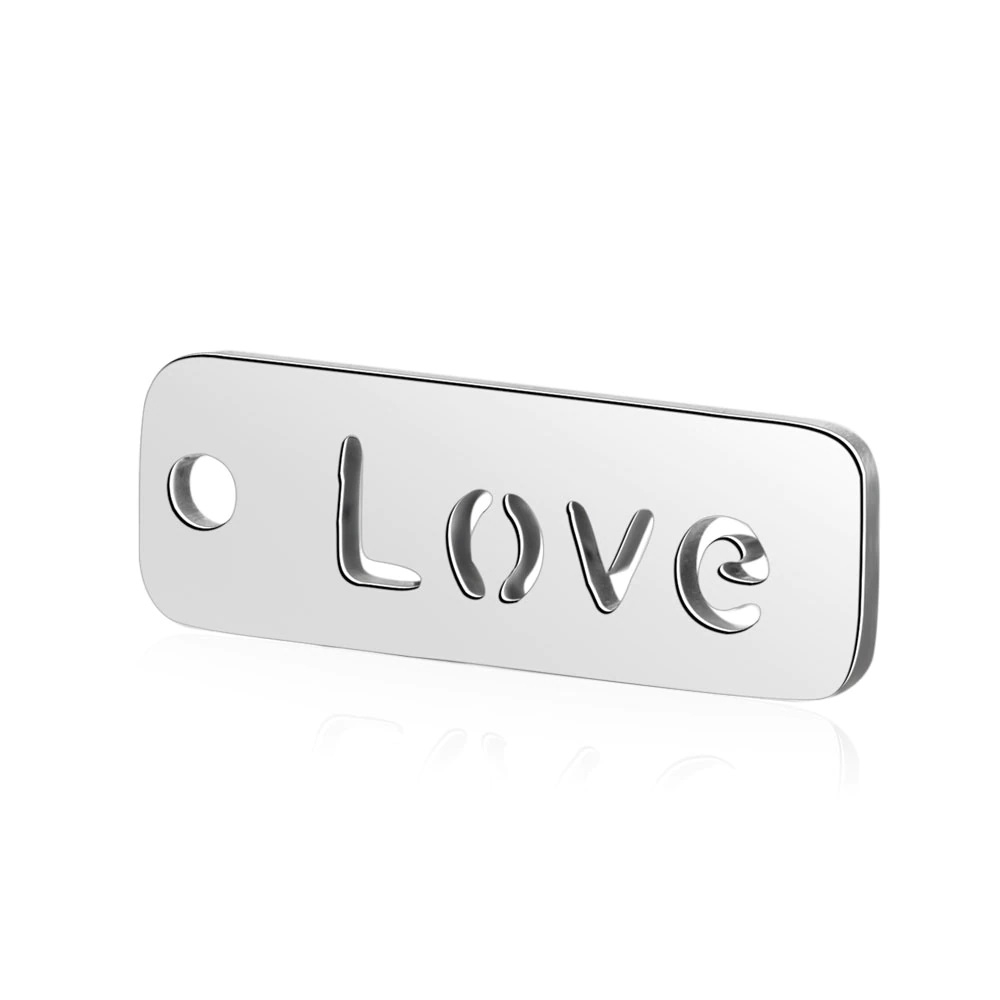 Šperky4U Ocelový přívěšek - destička s textem LOVE - OK1370-ST