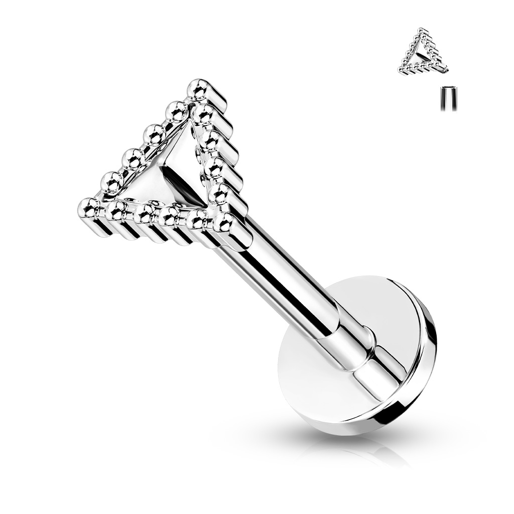 Šperky4U Labreta / cartilage piercing - trojúhelník - LB0037ST-1208