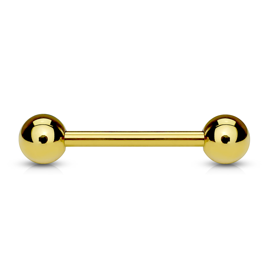 Pozlátený piercing do jazyka