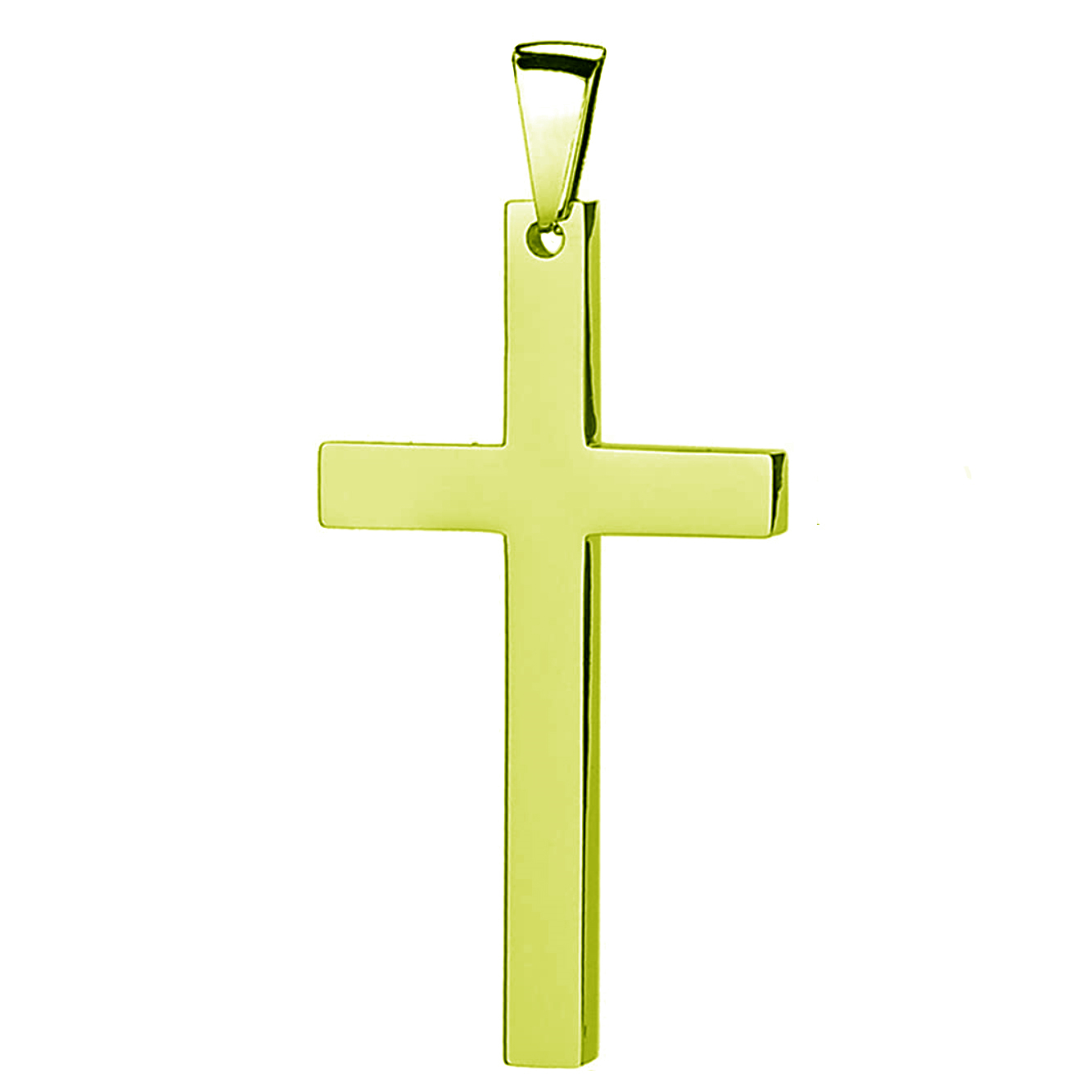 Pozlátený oceľový prívesok - kríž 17 x 32 mm