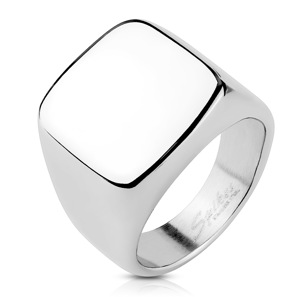 Šperky4U Pečetní ocelový prsten lesklý - velikost 60 - OPR1601ST-60