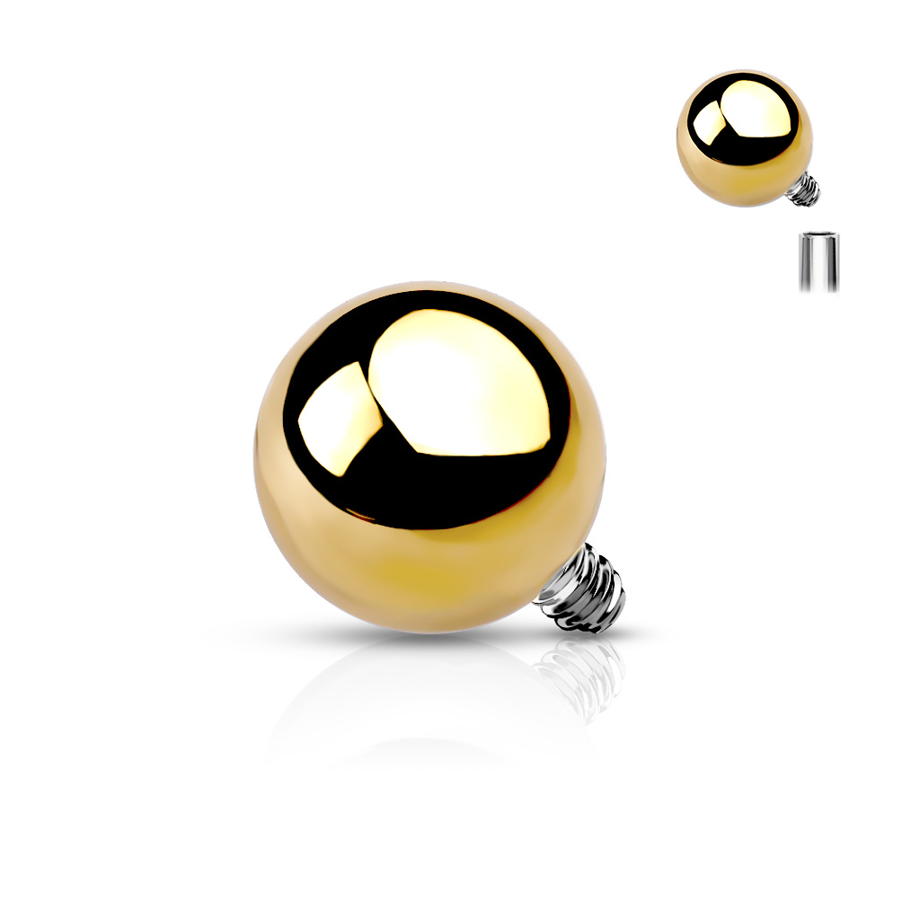Šperky4U Náhradní zlacená kulička, závit 1,2 mm - ND003GD-1204