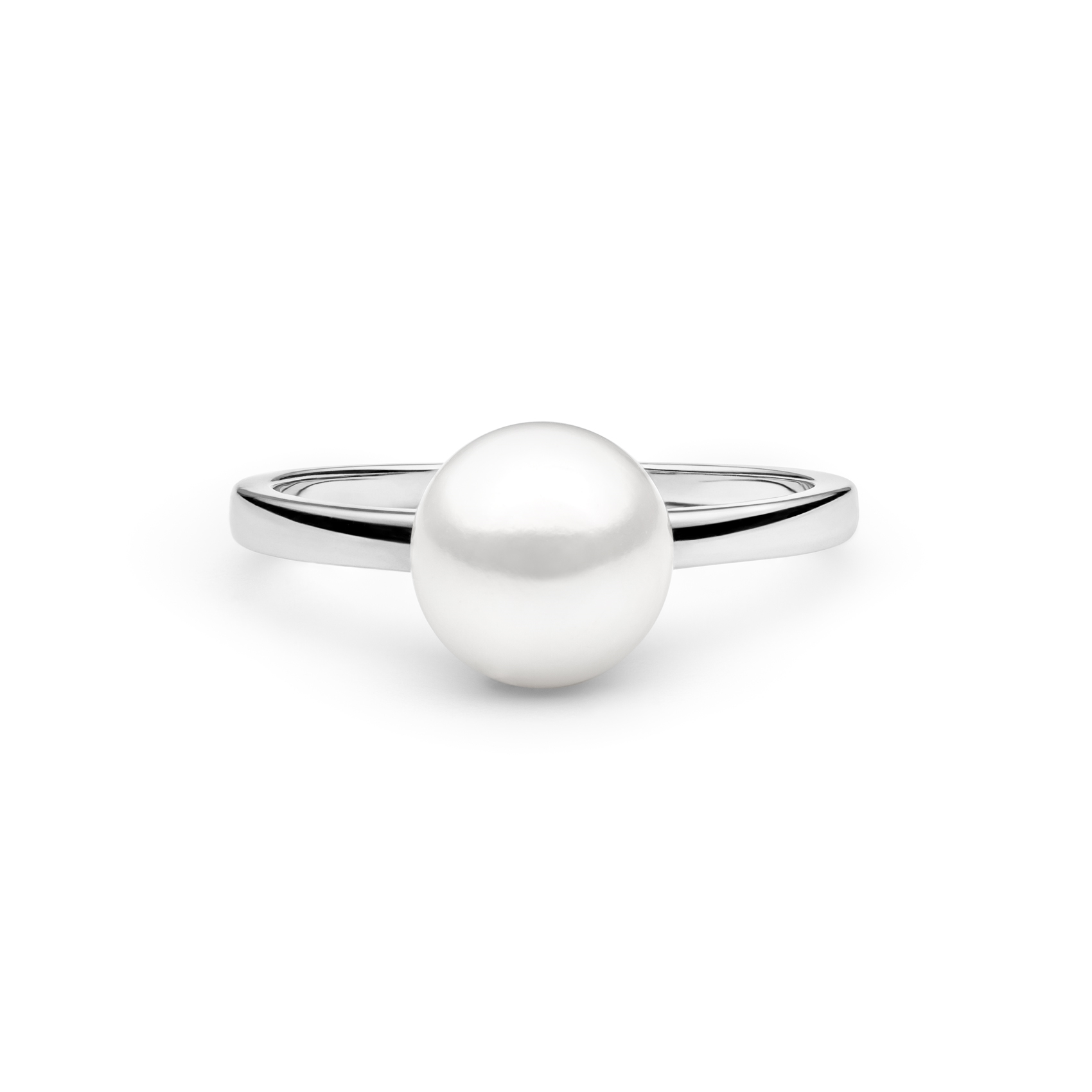 GAURA Stříbrný prsten s bílou perlou - velikost 49 - GA4007W-49
