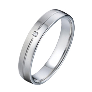 NUBIS® NSS3017 Snubní ocelový prsten se zirkonem, šíře 4 mm - velikost 50 - NSS3017-ZR-50