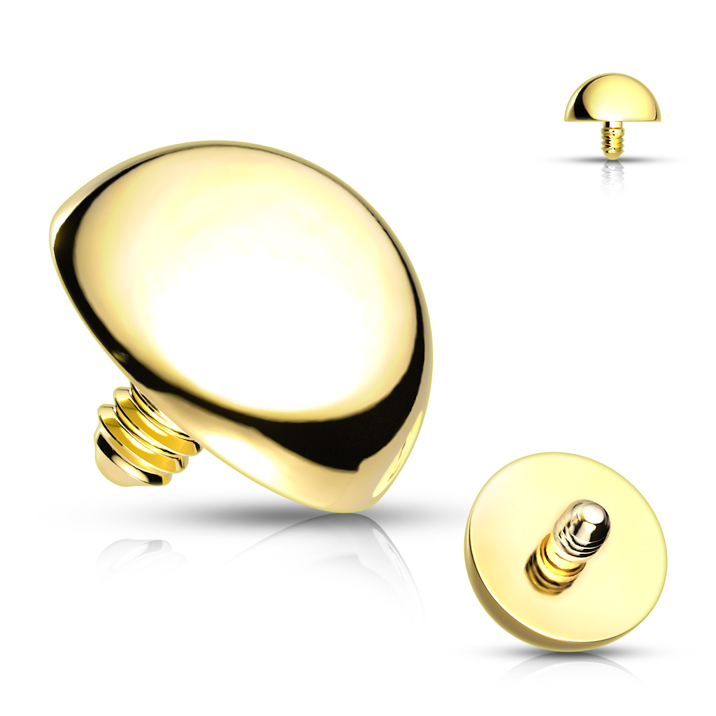 Šperky4U Ozdobná zlacená půlkulička k dermálu, průměr 4 mm - MD032GD-04