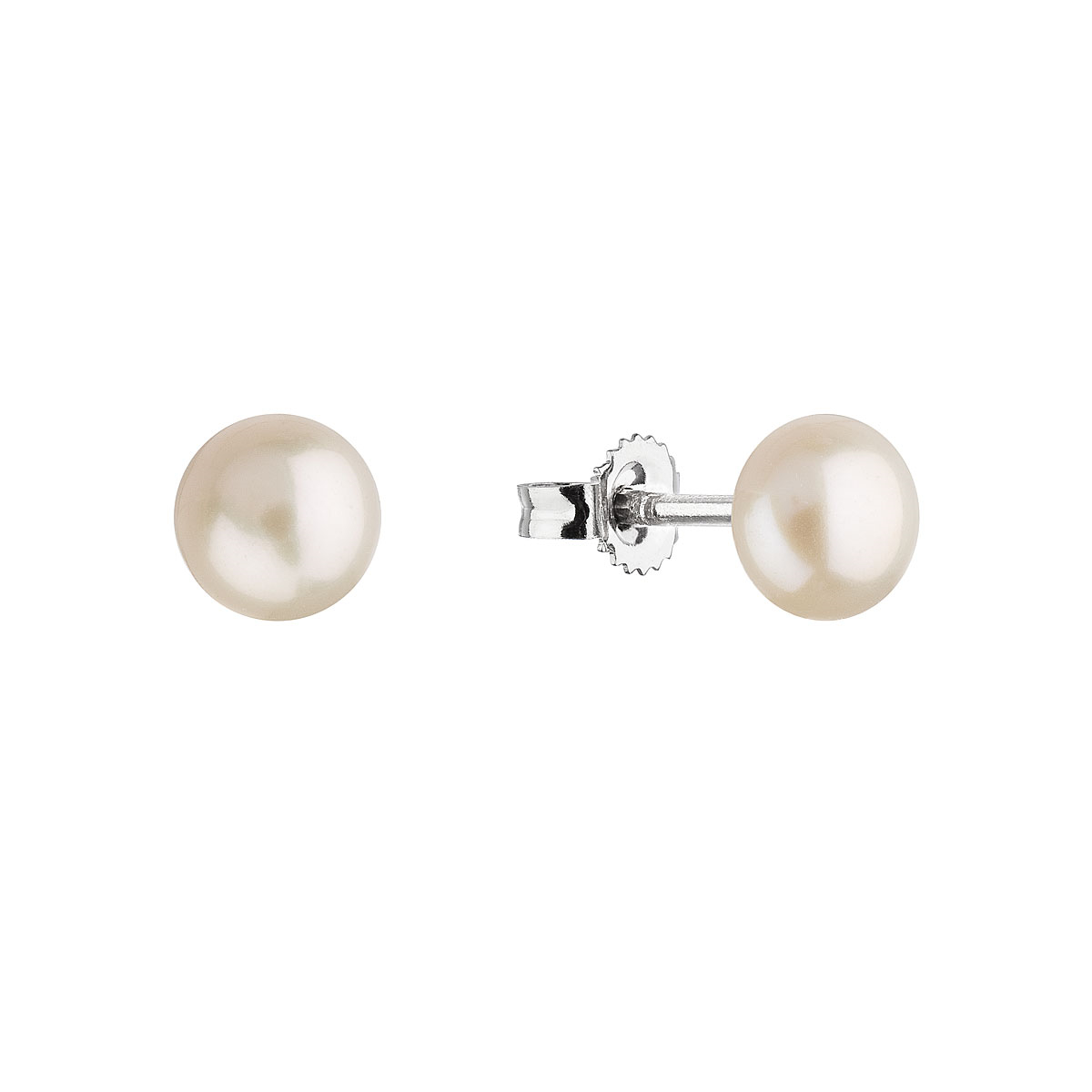 Strieborné náušnice s bielou riečnou perlou